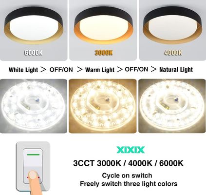 Dia125mm 원형 PCB 보드 4.9' LED 리트로피트 라이트 키트 22W 색상 3CCT 3000K/4500K/6000K CRI90 천장 팬 라이트 교체 패널 PCB 천장 라이트 LED 리트로피트 키트 120V 2200LM
