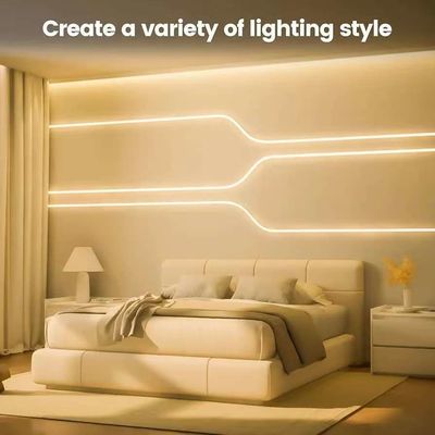 외관 방수 12/24V 실리콘 LED 라이트 스트립 가정 장식용 네온 LED 스트립 라이트 흰색 16.4ft/5m 네온 라이트 스트립 12V 실리콘 방수 유연 LED 네온 로프 라이트 침실 축제