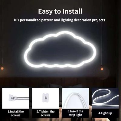 16.5FT / 5 미터 얼룩없는 실리콘 LED 채널 시스템 밀키 화이트 커버와 함께 유연 튜브 더 넓은 트랙 12mm 방수 LED 스트립 라이트 USC7 WW