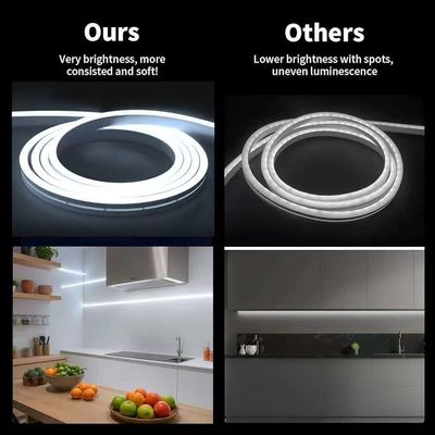 16.5FT / 5 미터 얼룩없는 실리콘 LED 채널 시스템 밀키 화이트 커버와 함께 유연 튜브 더 넓은 트랙 12mm 방수 LED 스트립 라이트 USC7 WW