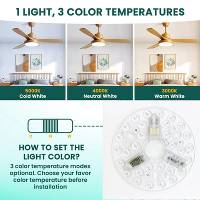 ERP Rosh LED 모듈 5CCT 12W/18W/24W DIP 스위치 천장 조명 팬과 마녀 전력 LED 모듈을 교체