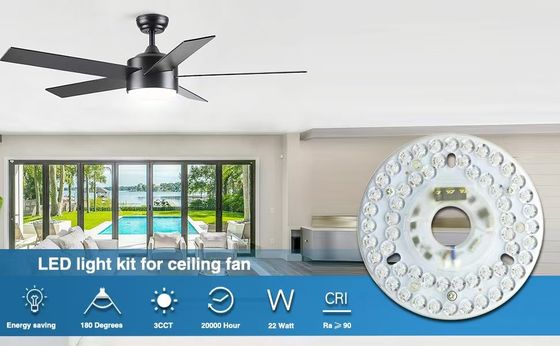 5CCT 18W / 24W DIP 스위치 마녀 전력으로 천장 조명 팬 LED 모듈 120V 천장 팬 패널 복원 키트 DOB 모듈