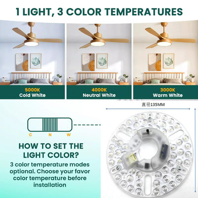 5CCT 18W / 24W DIP 스위치 마녀 전력으로 천장 조명 팬 LED 모듈 120V 천장 팬 패널 복원 키트 DOB 모듈