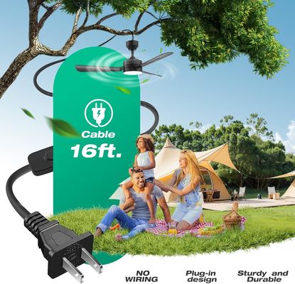 램프가 있는 천장 팬,36&quot; LED 팬 램프 헝킹 하크와 함께,하크 타입 천장 팬,플러그에 천장 팬 램프,40W,3000-6500k,리모컨,캠핑 침대용 휴대용 팬,파티오,(검은)N DFFFFFN`