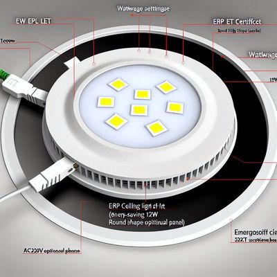 ERP ETL 인증 24W 원형 LED 패널 조명, CCT 조절 가능
