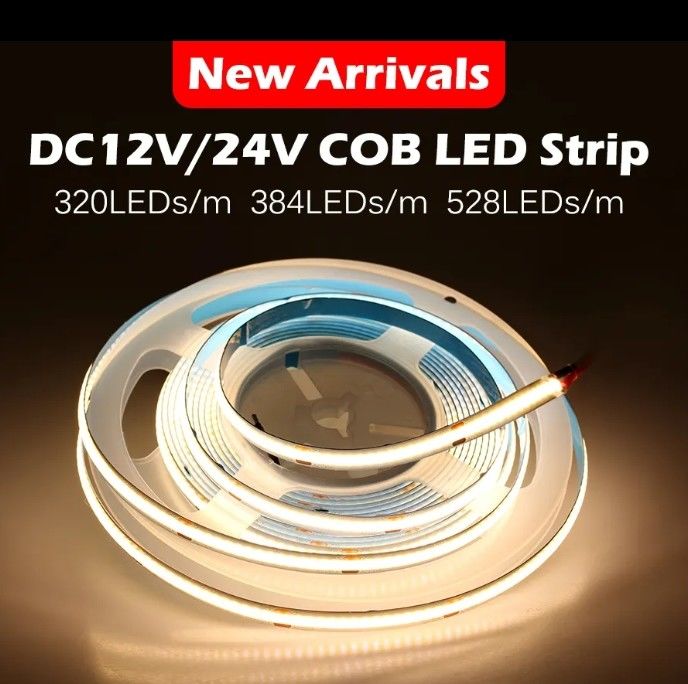 COB 스트립 라이트 자동차 LED 스트립 라이트 320led 384led 480led 528led 768leds RGB COB LED 스트립 라이트 알루미늄 프로파일