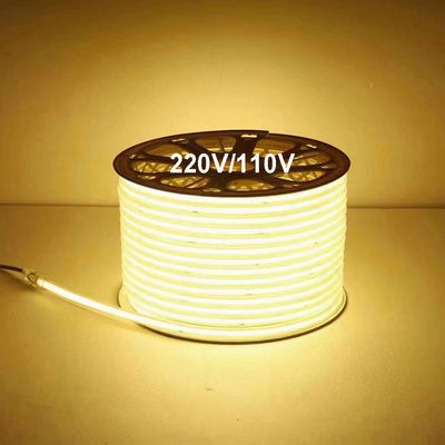 110V 220V 방수 COB LED 라이트 스트립 PVC 접착제 사용자 정의 블루 / 아이스 블루 / 화이트 / 그린 / 보라색 / 골든 / 분홍색